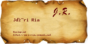 Jári Ria névjegykártya